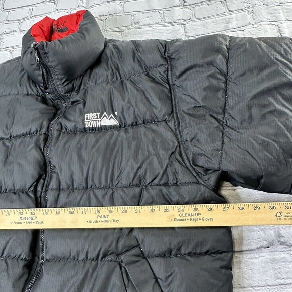 First Down USA Duck Down Puffer XL Jacket Black Red Winter Coat Reversible VTG - Picture 5 of 10